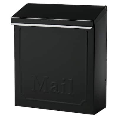 Townhouse Small, Vertical, Locking, Steel, Wall Mount Mailbox, Black