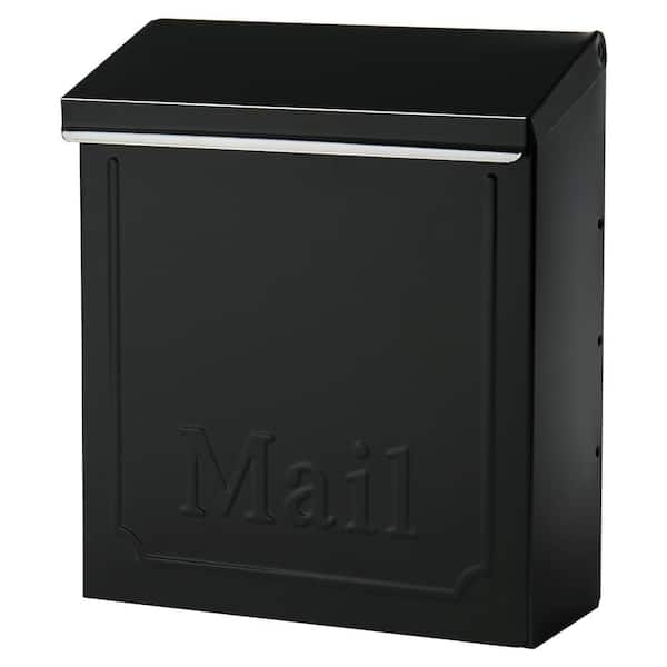 Gibraltar Mailboxes Townhouse Black, Small, Steel, Locking, Vertical, Wall Mount Mailbox