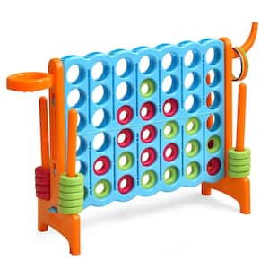 4-in-A Row Giant Game Set w/Basketball Hoop for Family Orange