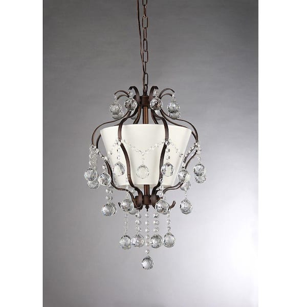 Warehouse of Tiffany Stacey 4-Light Antique Bronze Chandelier with Shade