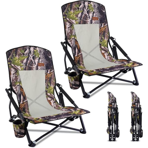 NICE C Folding Chair, Hunting Chair, Camping Chair, Turkey Seats for Hunting with Shoulder Strap and Cup Holder (2-Pack)