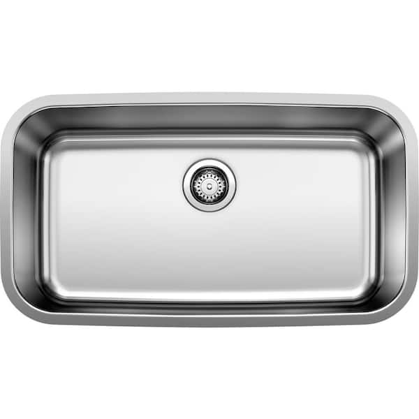 Blanco STELLAR Undermount Stainless Steel 28 in. Single Bowl Kitchen Sink