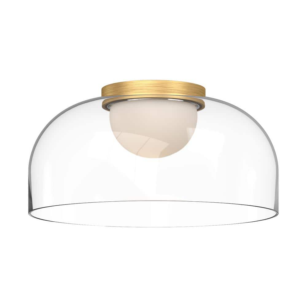 Cedar 12 in. 1 Light 13-Watt Brushed Gold/Clear Integrated LED Flush Mount price history on PriceWatchPro