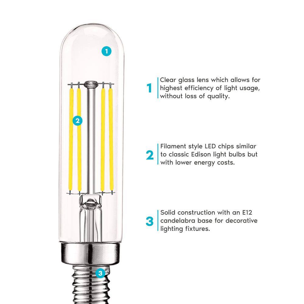 Bright White Dimmable LED Candelabra Light Bulbs 6-Pack