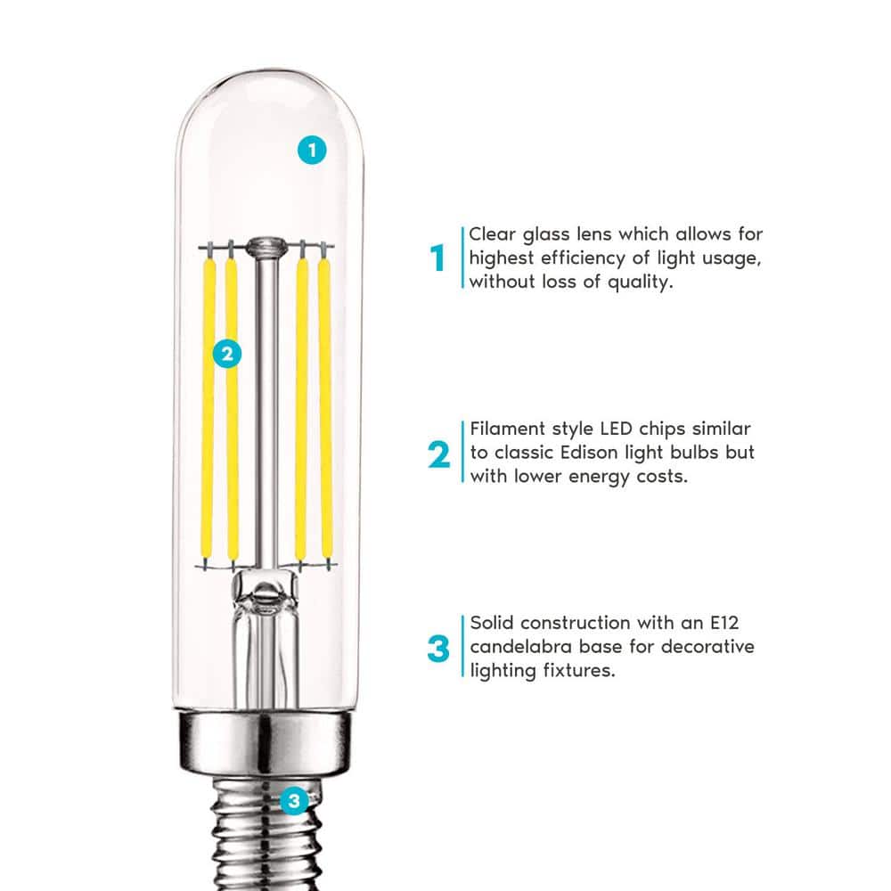 Bright White Dimmable LED Candelabra Light Bulbs 6-Pack