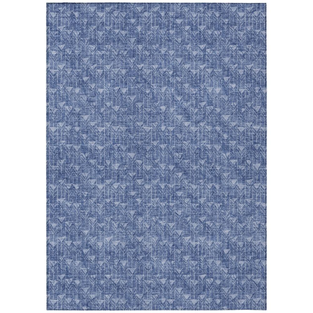 Chantille ACN514 Navy 9 ft. x 12 ft. Machine Washable Indoor/Outdoor Geomet