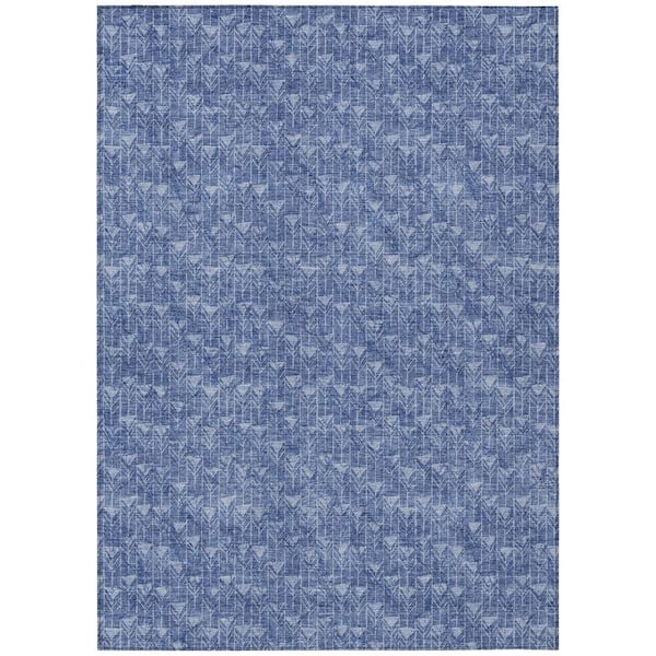 Addison Rugs Chantille ACN514 Navy 9 ft. x 12 ft. Machine Washable Indoor/Outdoor Geometric Area Rug