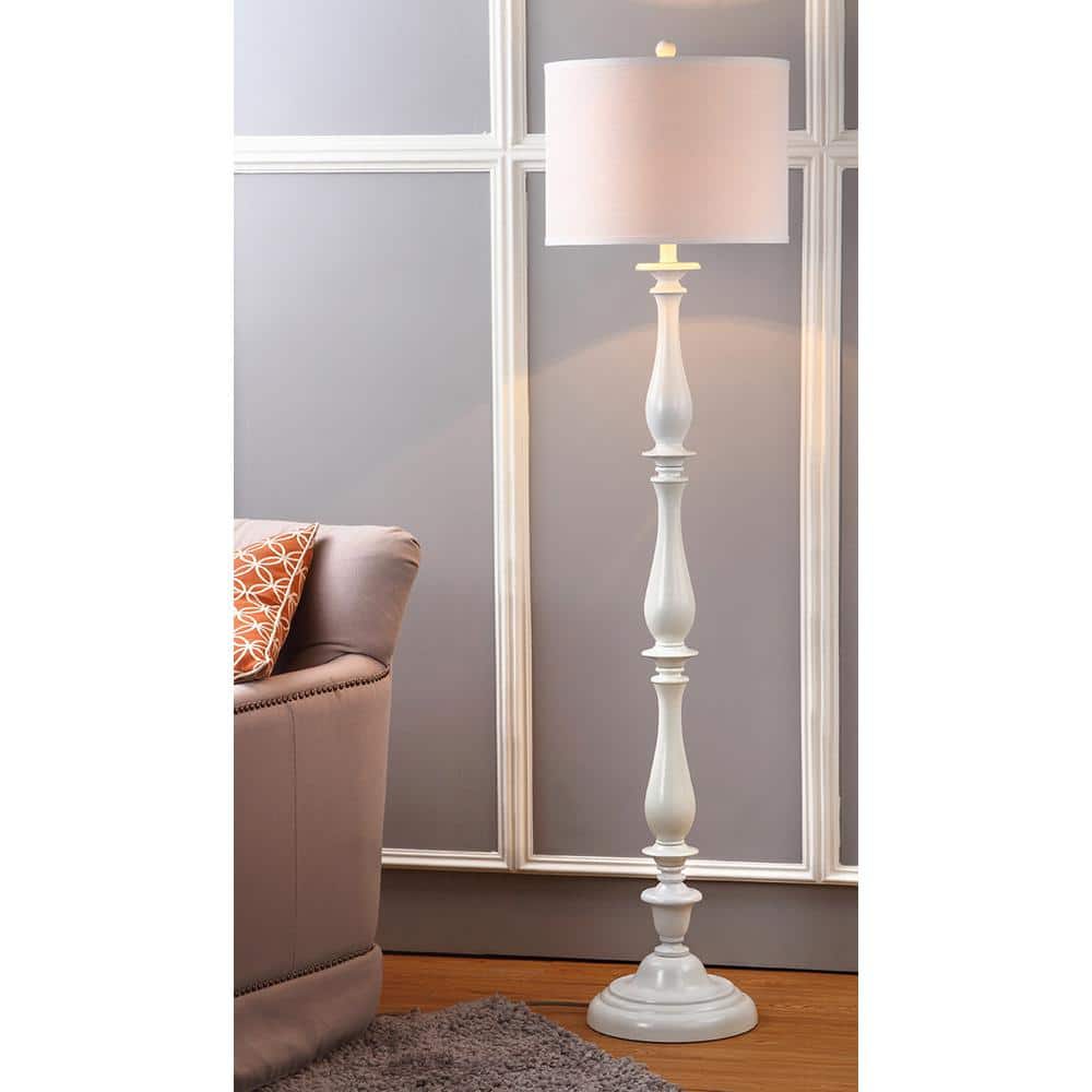 Bessie 62'' White Traditional Candlestick Floor Lamp