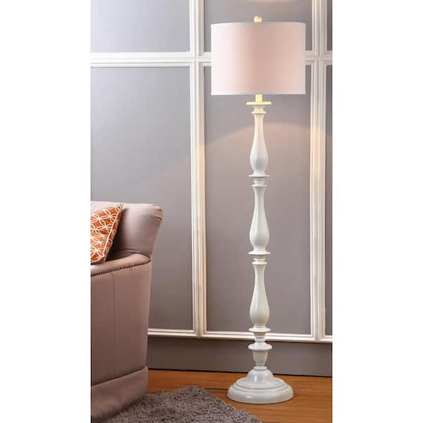 SAFAVIEH Bessie 62 in. White Candlestick Floor Lamp with Off-White