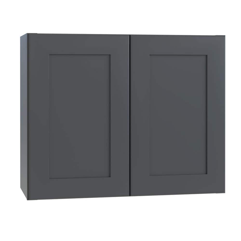 Newport 30 in. W x 12 in. D x 24 in. H Assembled Plywood Wall Bridge Kitchen Cabinet in Deep Onyx with Soft Close price history on PriceWatchPro