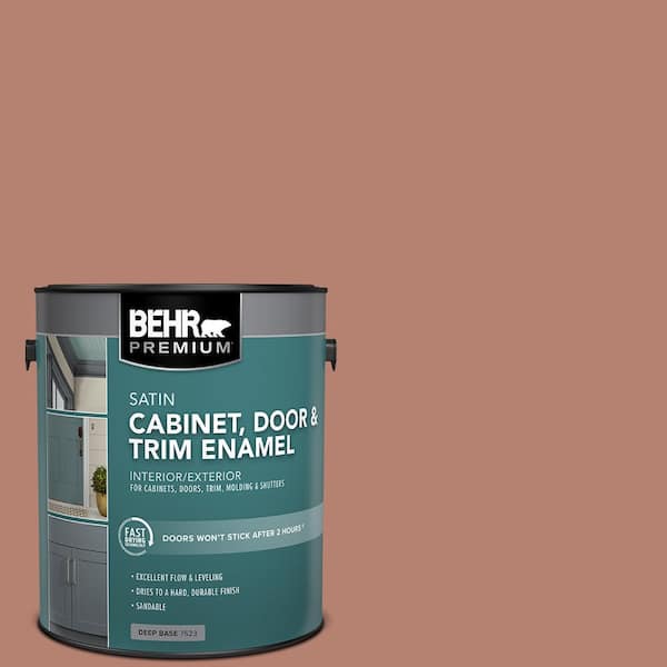 BEHR PREMIUM 1 gal. #S180-5 Auburn Glaze Satin Enamel Interior/Exterior Cabinet, Door & Trim Paint