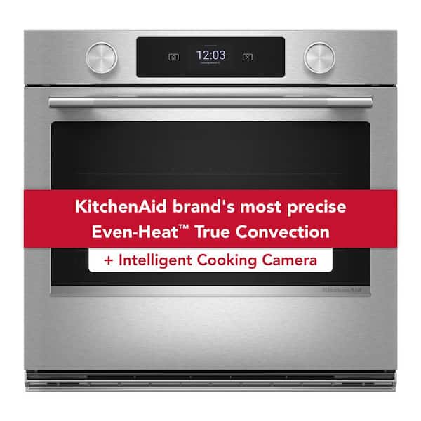 30 in. Smart Single Electric Wall Oven with Intelligent Cooking Camera in PrintShield Finish