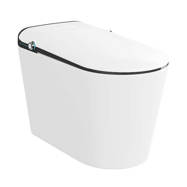 1-Piece Elongated Bidet Toilet Auto Single Flush 1.28 GPF in White with Bidet/Rear Wash, Heated Seat and Remote Control