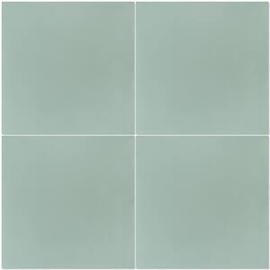 Solid Square Velvet Sky / Matte 8 in. x 8 in. Cement Handmade Floor and Wall Tile (Box of 8 / 3.45 sq. ft.)