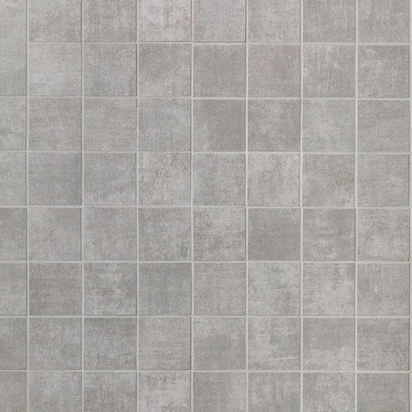 Essential 11.81 in. x 11.81 in. Cement Gray Matte Porcelain Mosaic Floor and Wall Tile (0.97 sq. ft./ each)