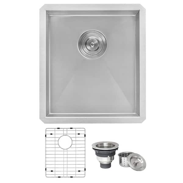 Ruvati Nesta 16 in. Undermount SIngle Bowl 16-Gauge Stainless Steel Bar Prep Kitchen Sink
