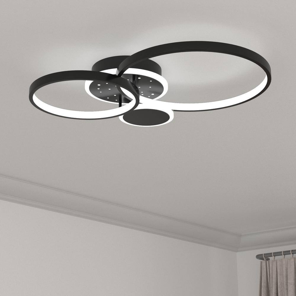 Carson 21.65 in. 1-light Black Metal Minimalist Circle Integrated LED Flush Mount Lighting Bedroom Ceiling Lights price history on PriceWatchPro
