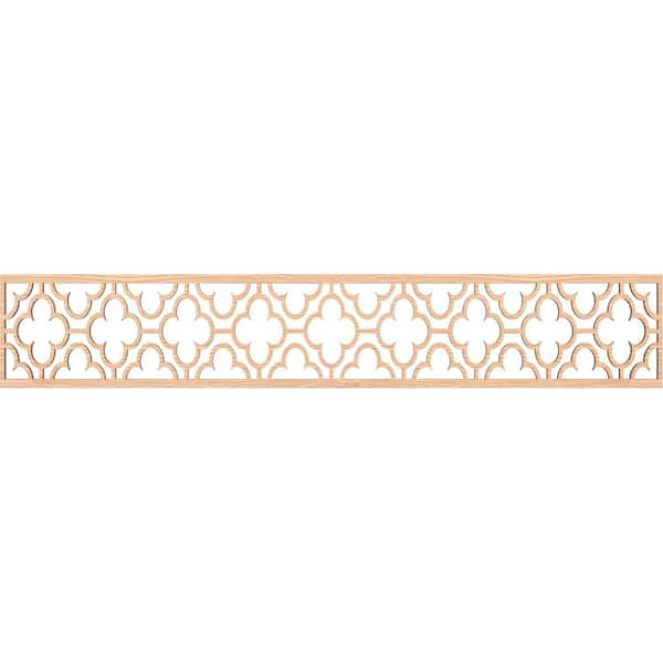 Ekena Millwork Chicago Fretwork 0.25 in. D x 46.625 in. W x 8 in. L Red Oak Wood Panel Moulding