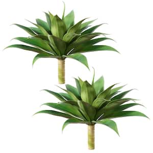 20 in. Artificial Agave Plants, Faux Succulents Stems Fake Plant (Set of 2)