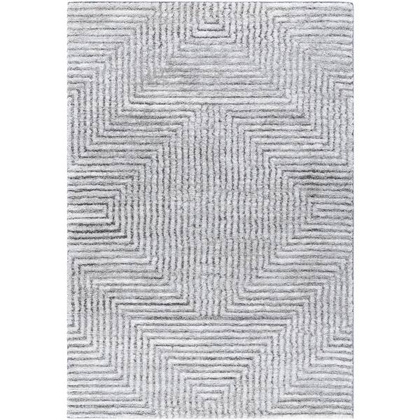 Livabliss Delight Shag Charcoal Global 8 ft. x 10 ft. Indoor Area Rug