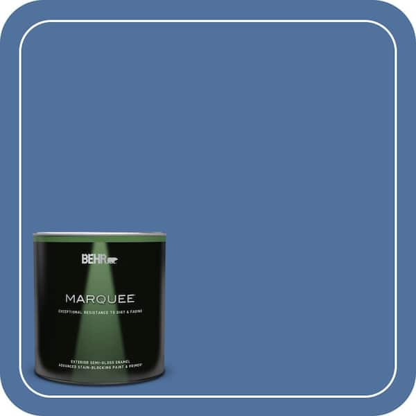 BEHR MARQUEE 1 qt. #PMD-23 Cobalt Flame Semi-Gloss Enamel Exterior Paint & Primer