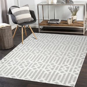 Rae Contemporary Transitional Smoke 8 ft. x 10 ft. Hand-Knotted Area Rug