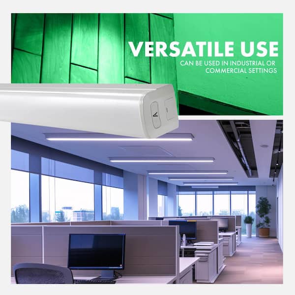 LEDone 2 ft. Linear 160-Watt Equivalent Integrated LED Dimmable Galvanized Steel White High Bay Light, 5000K