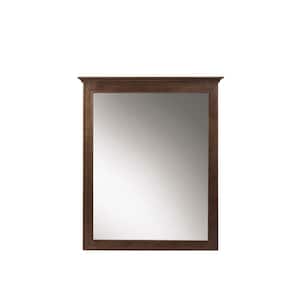 28 in. W x 33 in. H Rectangular Framed Wall Mount Bathroom Vanity Mirror in Antique Coffee