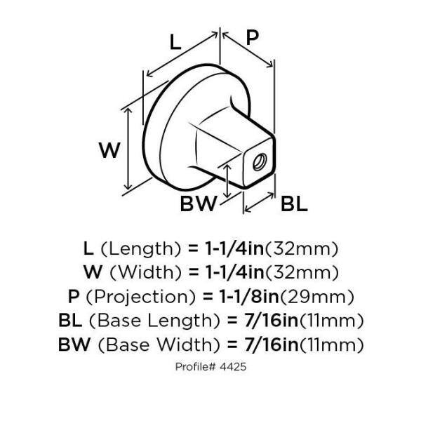 Wrought Iron Round Cabinet Knob with Mounting Hardware