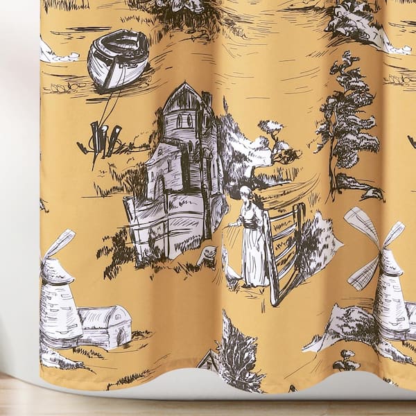 Lush Decor 72 In X French, French Country Toile Shower Curtain