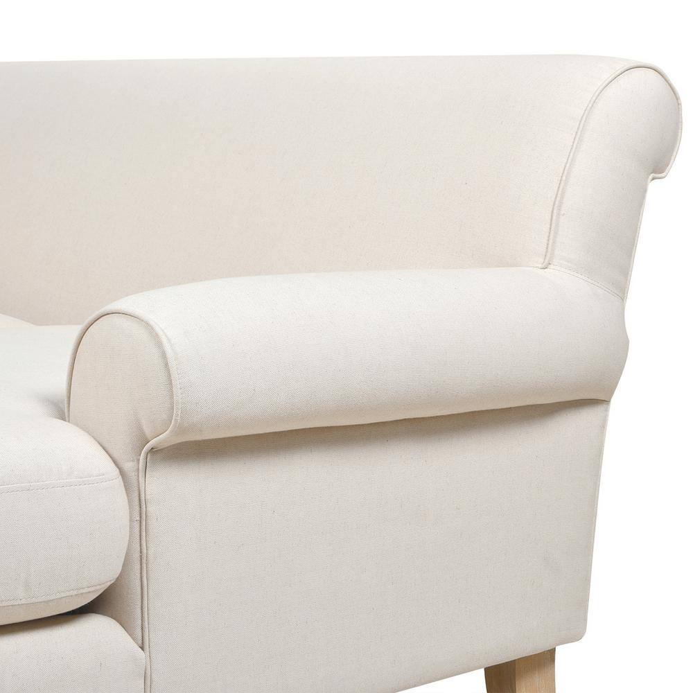 Alana 88" Light Beige Linen Reversible L-Shape Sectional Sofa