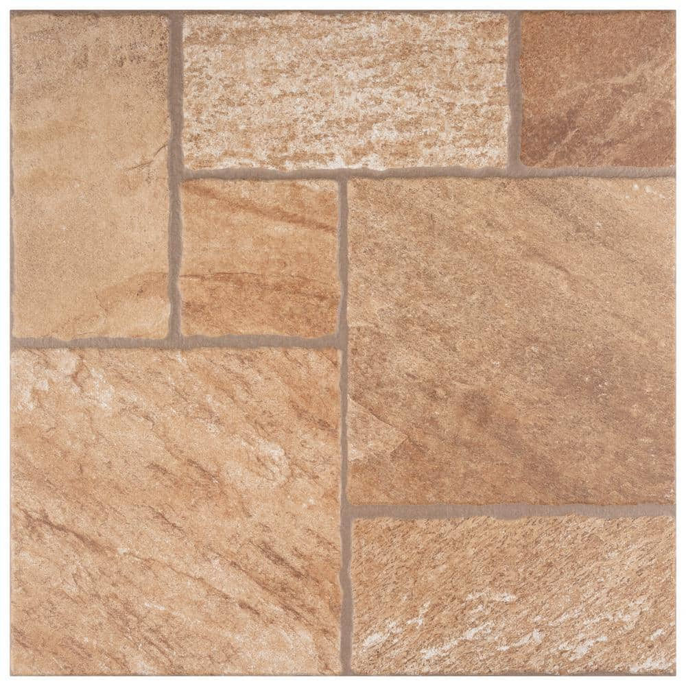 Merola Tile Azores Beige 17-7/8 in. x 17-7/8 in. Porcelain Floor and ...