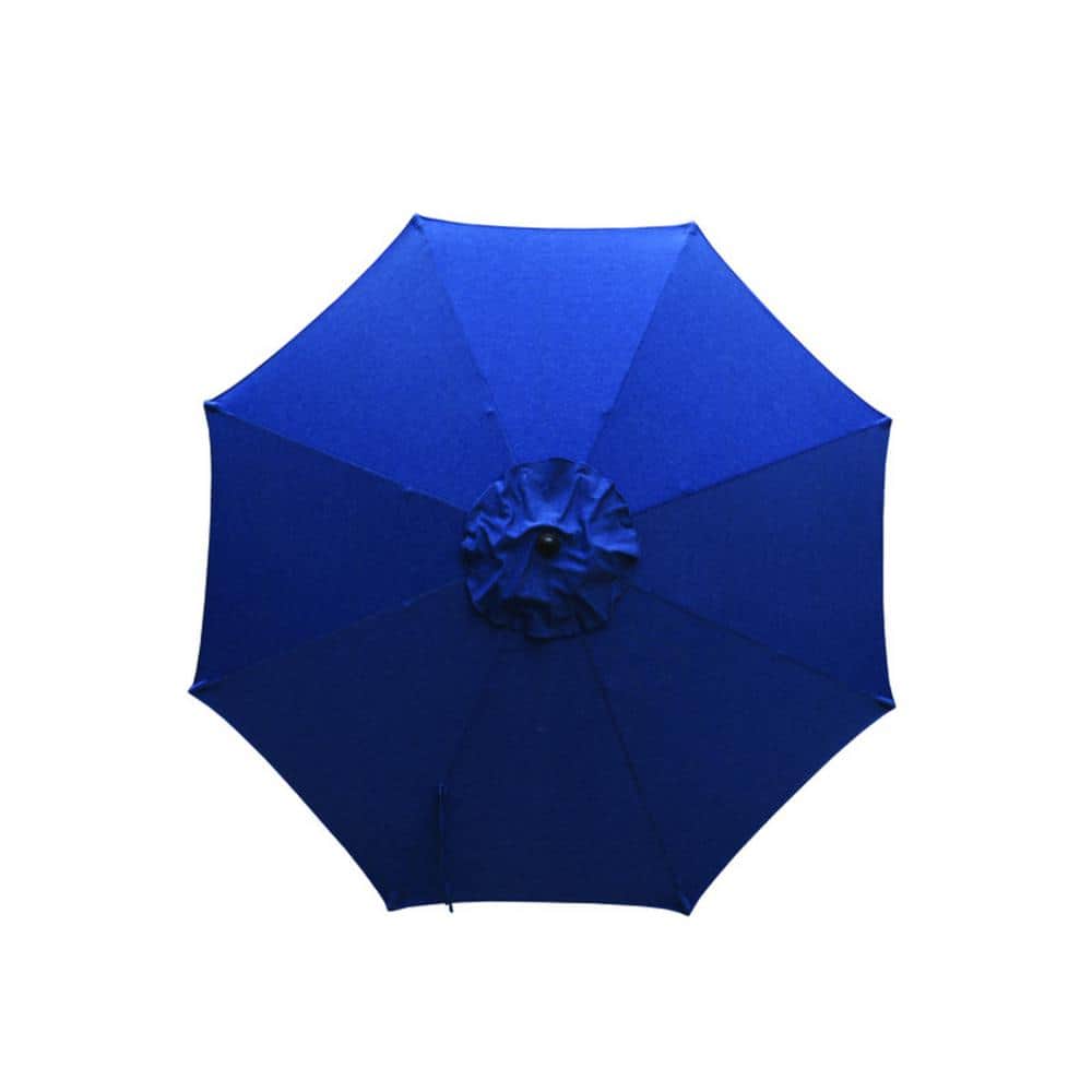 9' Navy Blue Olefin Market Patio Umbrella with Steel Frame