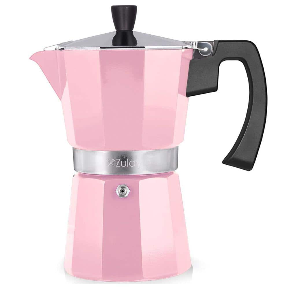 Zulay Kitchen 6-Cup Premium Moka Pot Stovetop Espresso Maker (Pink