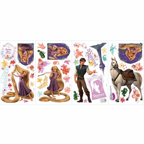 RoomMates 5 in. x 11.5 in. Rapunzel Peel and Stick Wall Decals (46-Piece)