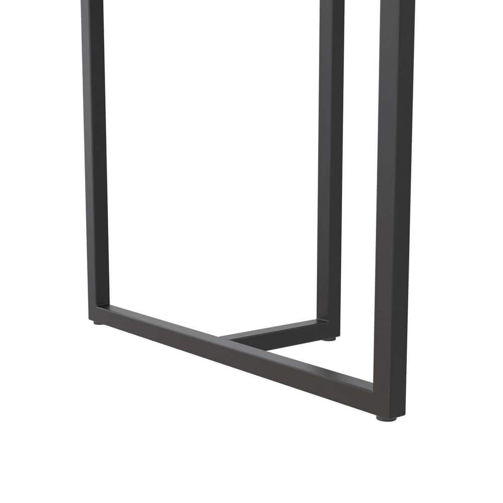 Astor 68" Black Faux Marble Dining Table with Metal Legs