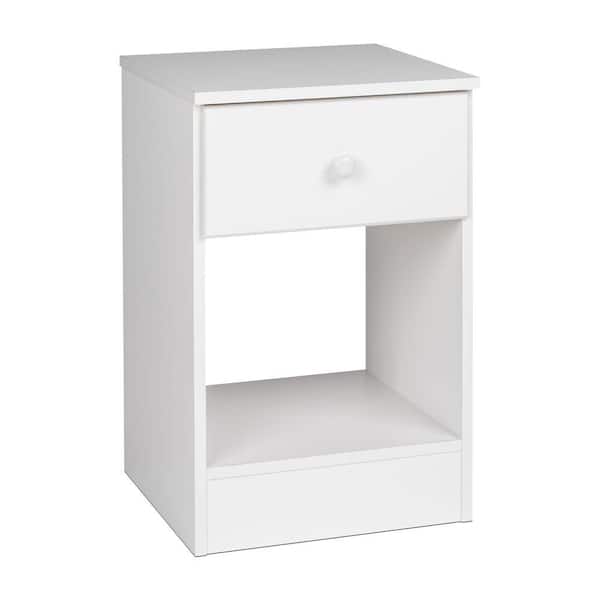Prepac Astrid 1-Drawer White Nightstand