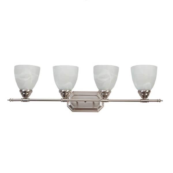 Unbranded Jeffrey 4-Light Brush Nickel Bath Vanity Light