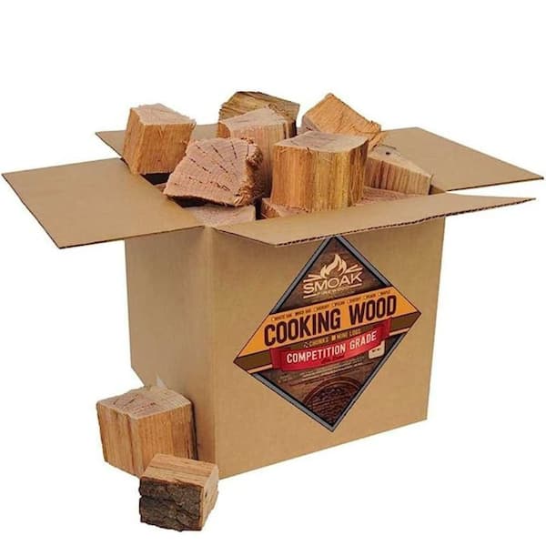 Smoak Firewood Cherry Wood Chunks (8-10 lbs.) USDA Certified for Smoking, Grilling or Barbequing (Competition Grade)