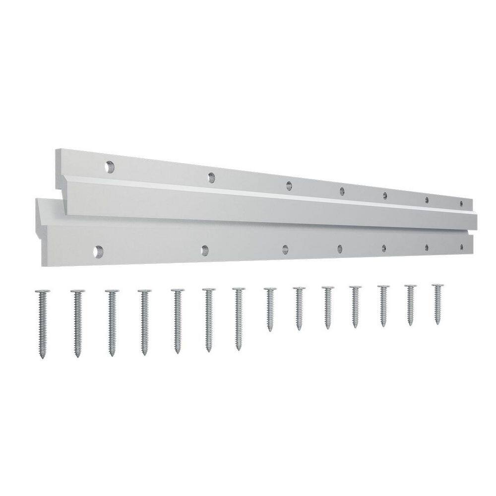 SteelTek Shutter French Cleat Bracket, 19 1/2"W with 7 Screw Holes (Sold as 2-Piece Set), Aluminum