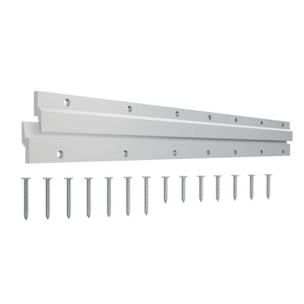 SteelTek Shutter French Cleat Bracket, 19 1/2 in. W with 7 Screw Holes (Sold as 2-Piece Set), Aluminum