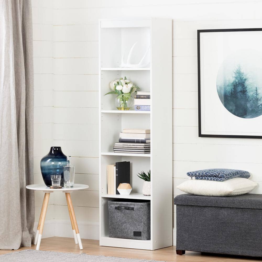 Pure White Adjustable 5-Shelf Kids' Bookcase