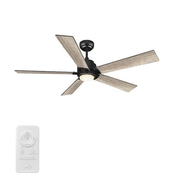 Aspen II 60 in. Dimmable LED Indoor/Outdoor Black Smart Ceiling Fan with Light and Remote, Works with Alexa/Google Home