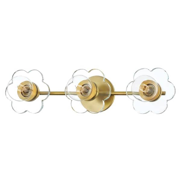 MITZI HUDSON VALLEY LIGHTING Alexa 3-Light Aged Brass Bath Light