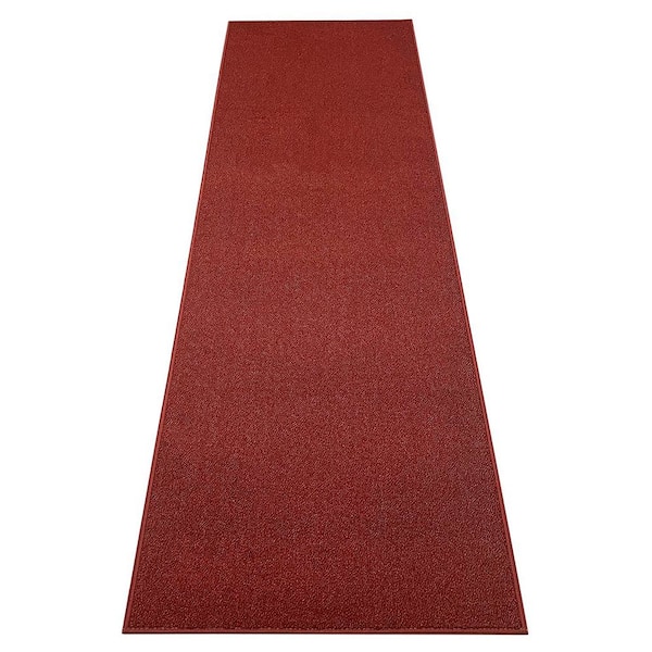 RugStylesOnline Custom Size Stair Treads Solid Red Color 132 in. x 36 in. Indoor Matching Runner Slip Resistant Backing 1 Piece