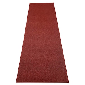 Custom Size Stair Treads Solid Red Color 108 in.  x 36 in.  Indoor Matching Runner Slip Resistant Backing 1 Piece