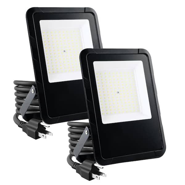 Staykiwi Black Plug-in Integrated LED Landscape Flood Light with Adjustable Lamp Head 2-Pack