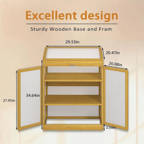 2 ft. W x 4 ft. D Wood Shed with Double Door (8 sq. ft. )