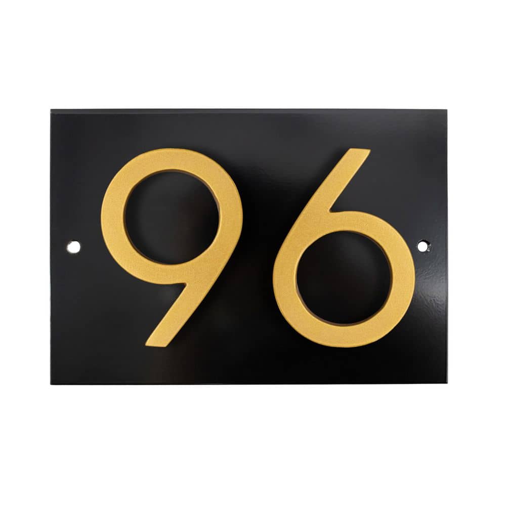 "Horizontal Floating Modern Address Plaque (4"" Numbers-2 Characters)-Black/Gold" price history on PriceWatchPro