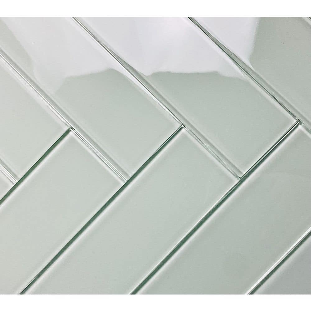 Glacier Aura Gray 3X12 Frosted Glass Tile